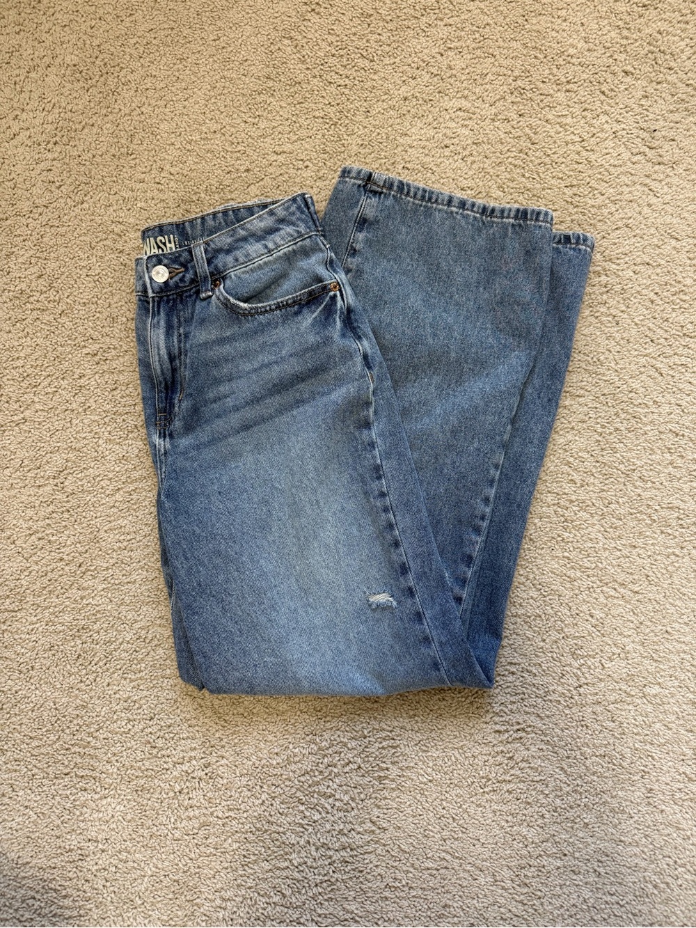 Rewash Women’s High Rise Straight-Leg Jeans in Blue Wash